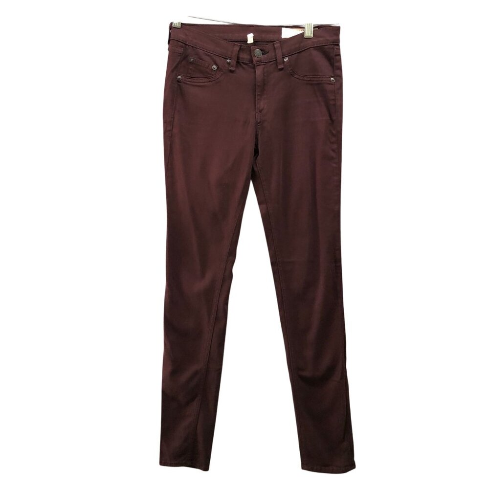 Rag & Bone Legging Jeans Womens 27 Mulberry‎ Low Rise Skinny Burgundy Pants